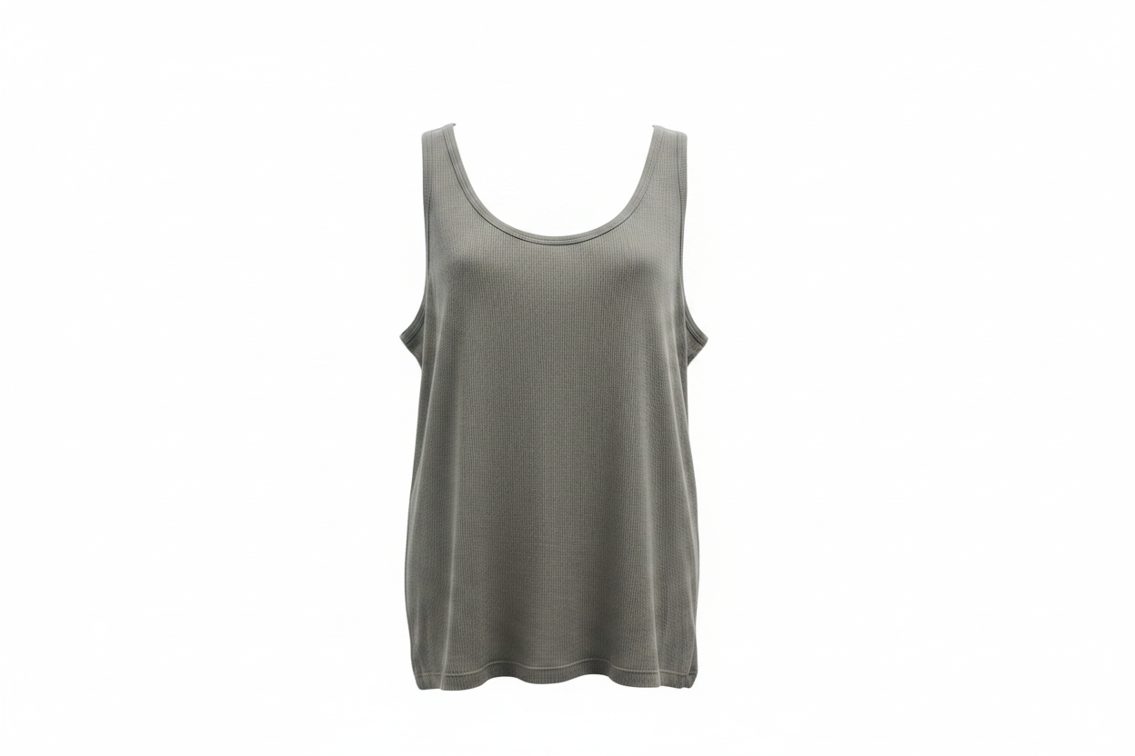 Camiseta tirantes kaki Massimo Dutti - ghost mannequin