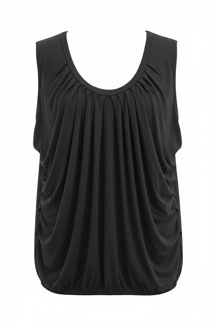 Top sin mangas drapeado negro Tchin-Tchin - Ghost Mannequin