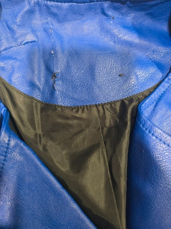 Cazadora Biker Azul Eléctrico Polipiel