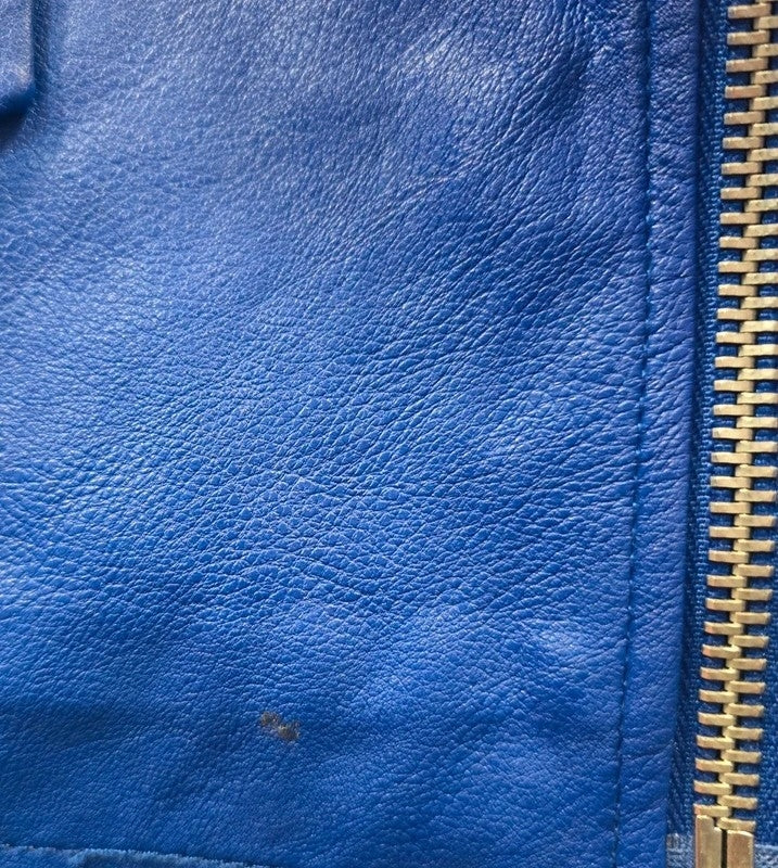 Cazadora Biker Azul Eléctrico Polipiel