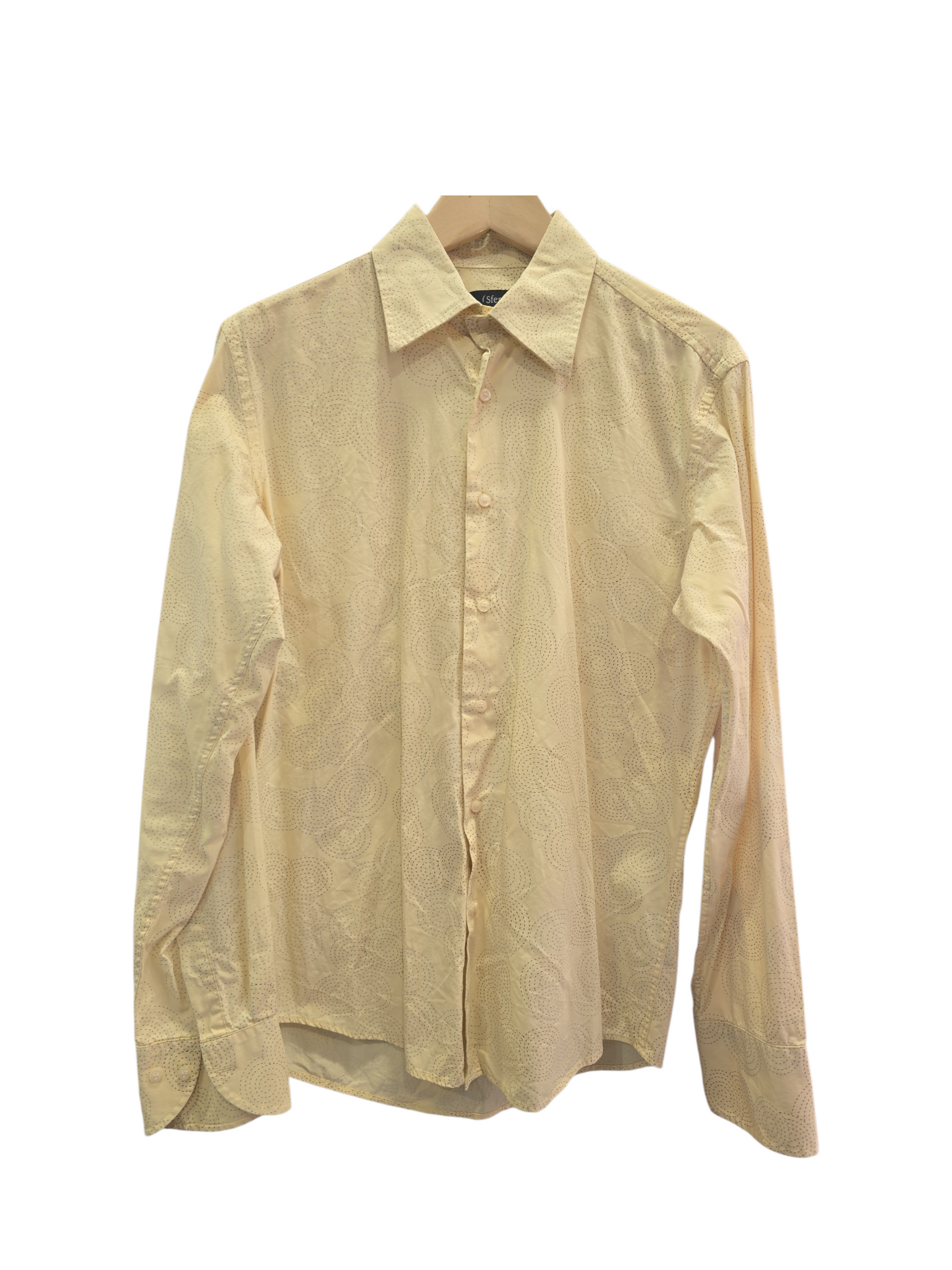 Camisa Manga Larga Estampado Paisley Crema Sfera Hombre