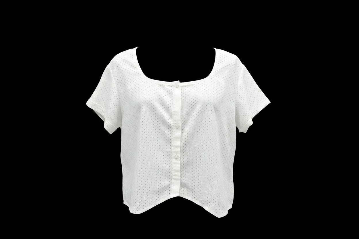 Blusa Blanca Plumeti Fondo Negro