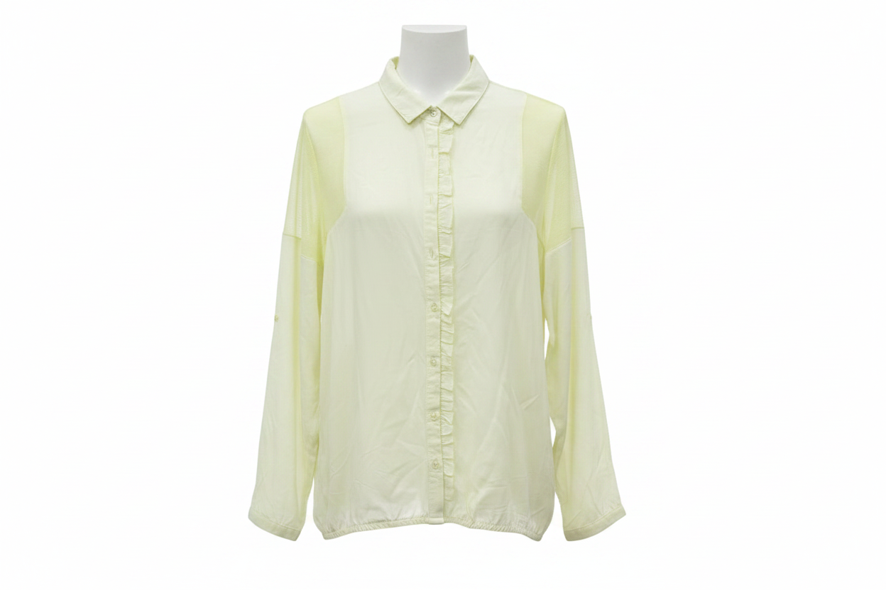 Camisa lima gasa volante - ghost mannequin