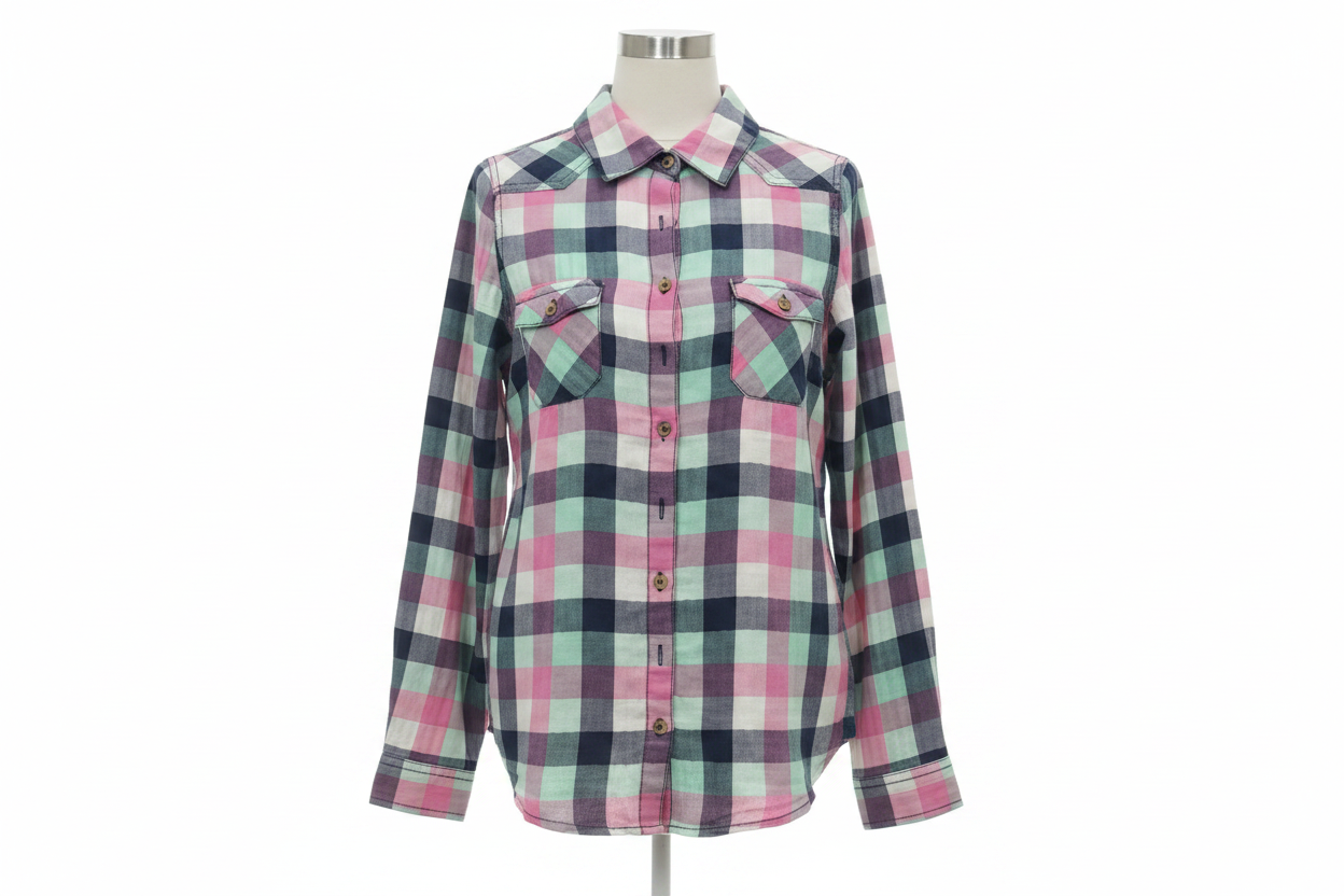 Camisa cuadros pastel Kwoman - ghost mannequin