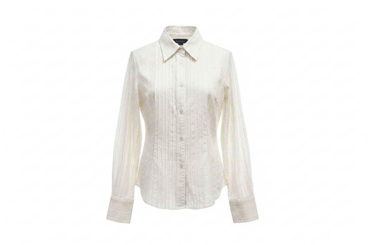 Camisa blanca textura ATA - ghost mannequin