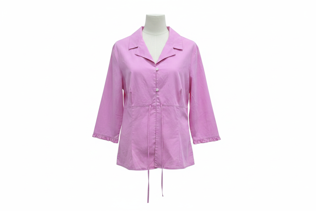 Blusa rosa lila Zara cordones laterales - ghost mannequin