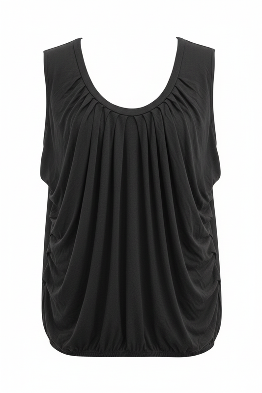 Top sin mangas drapeado negro Tchin-Tchin - Ghost Mannequin