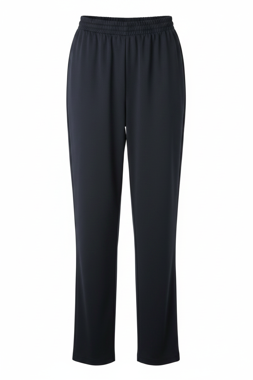 Pantalón negro recto cintura elástica - Ghost Mannequin
