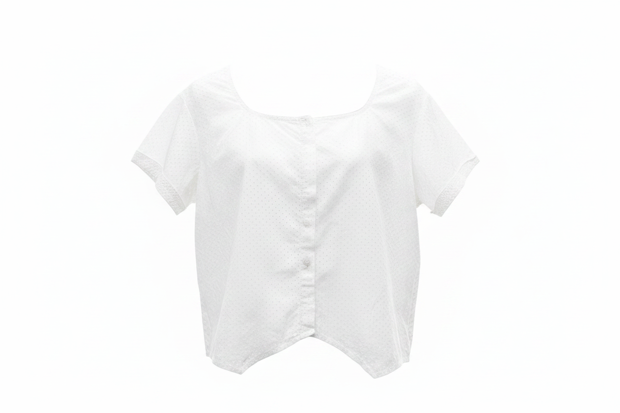 Blusa blanca plumeti crop - ghost mannequin