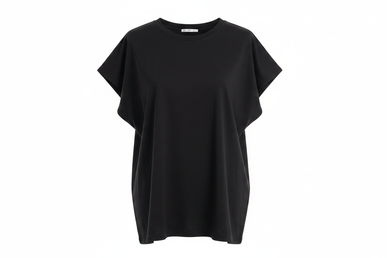 Camiseta negra oversize Zara - ghost mannequin
