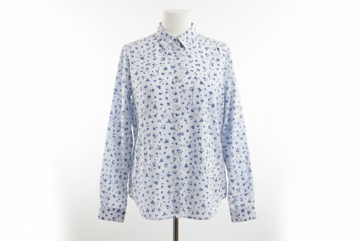 Camisa floral azul Yessica - ghost mannequin