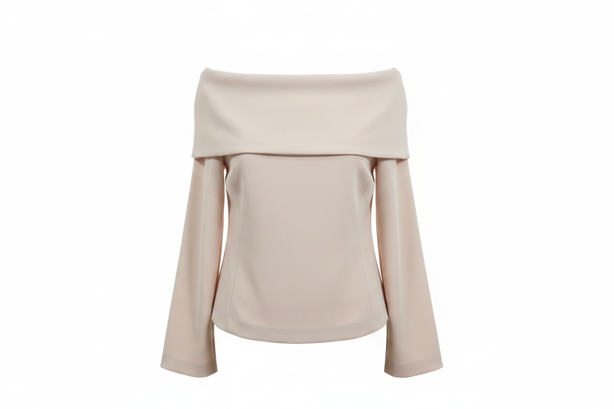Top beige off-shoulder Georges Rech - ghost mannequin