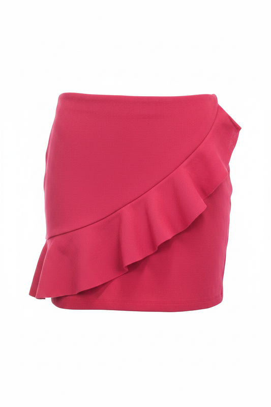 Falda mini fucsia volante diagonal Stradivarius - Ghost Mannequin