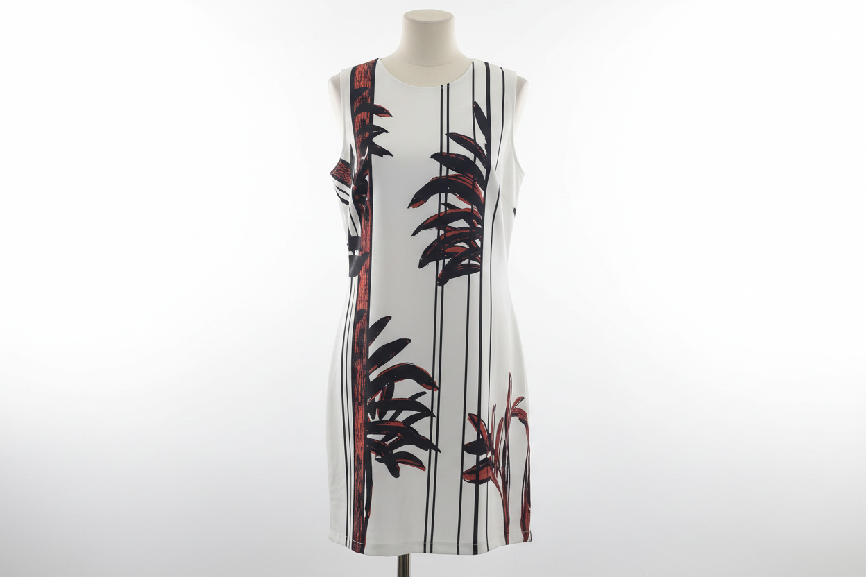 Vestido blanco tropical Zara - ghost mannequin