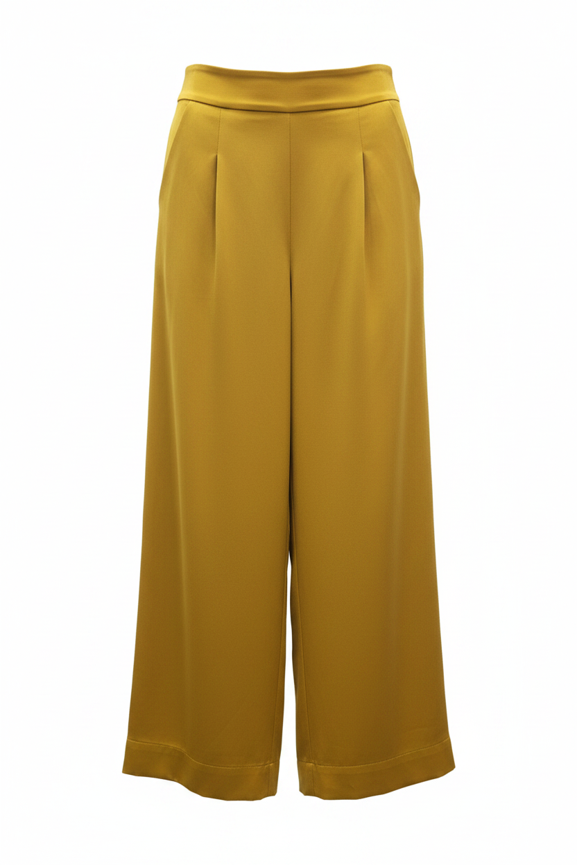 Pantalón culotte mostaza pinzas Stradivarius - Ghost Mannequin