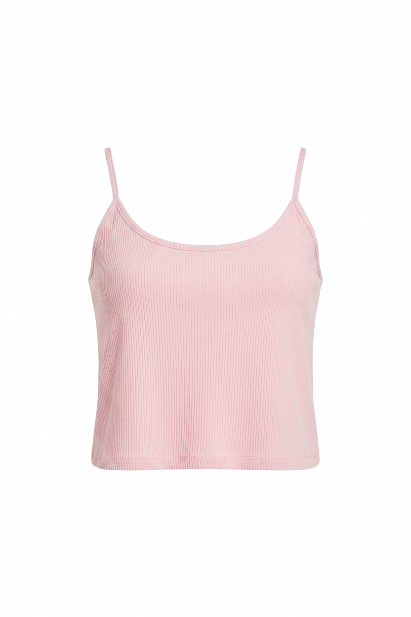Top Camisola Rosa Acanalado