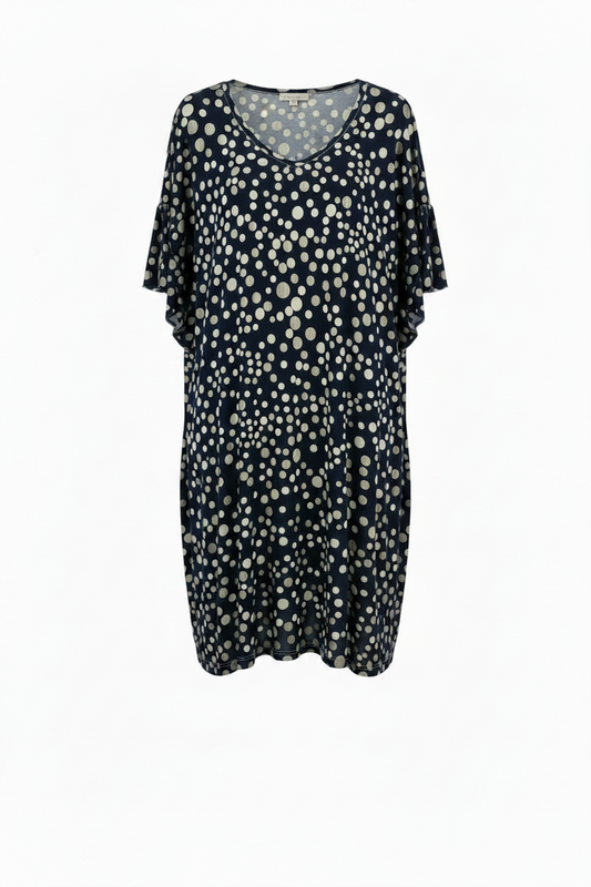 Vestido Midi Lunares Azul Marino I de N